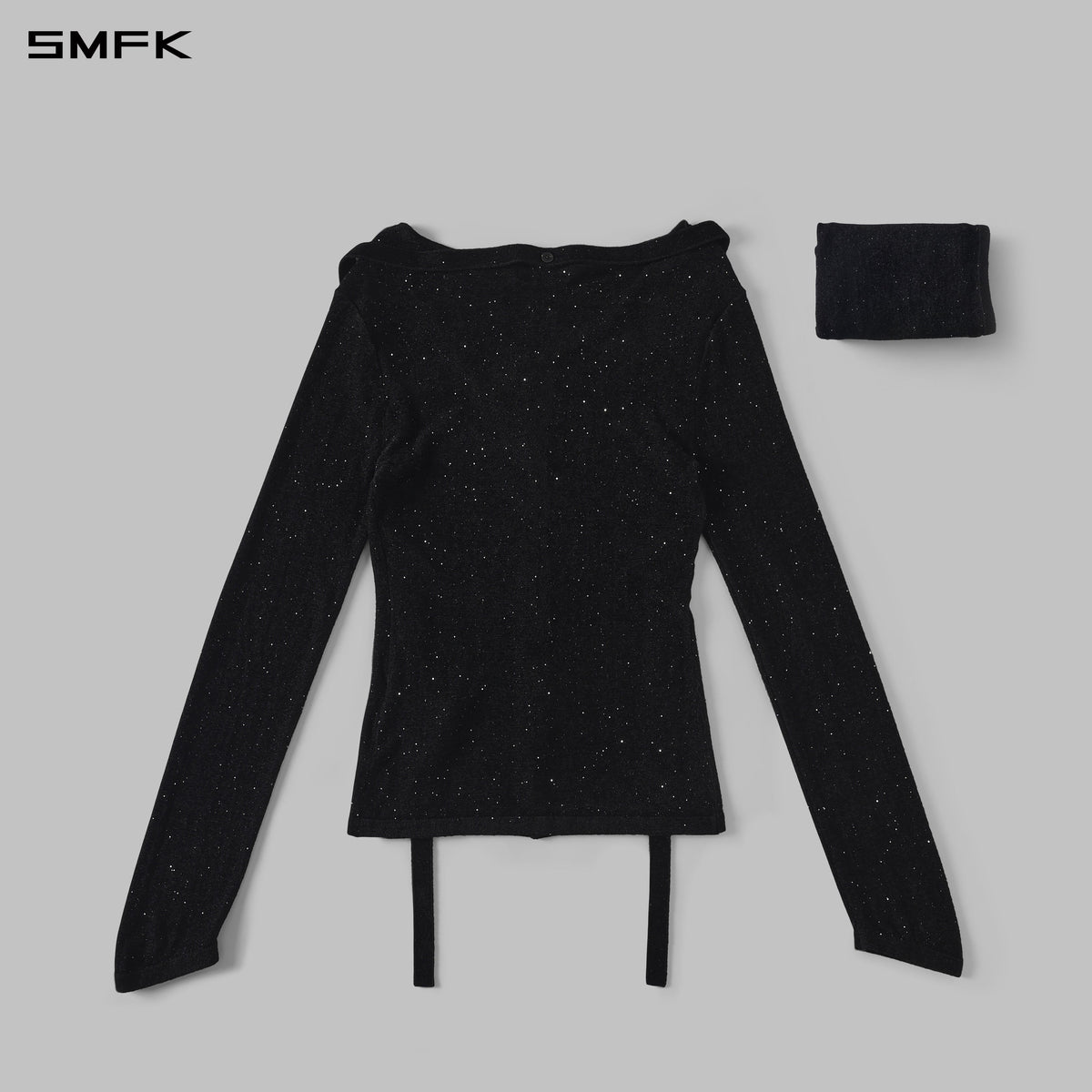 SMFK Myth Aeolus Cloak Knit Cardigan Starry Velvet Galaxy Black