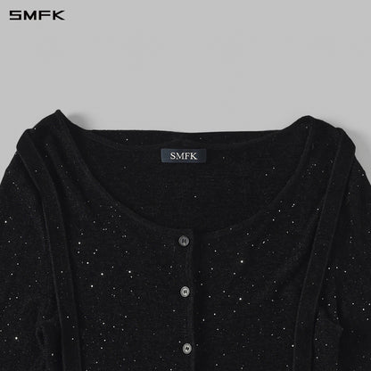 SMFK Myth Aeolus Cloak Knit Cardigan Starry Velvet Galaxy Black