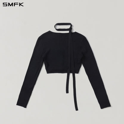 SMFK Myth Siren Short Knit Cardigan Tencel+Silk Wild Black