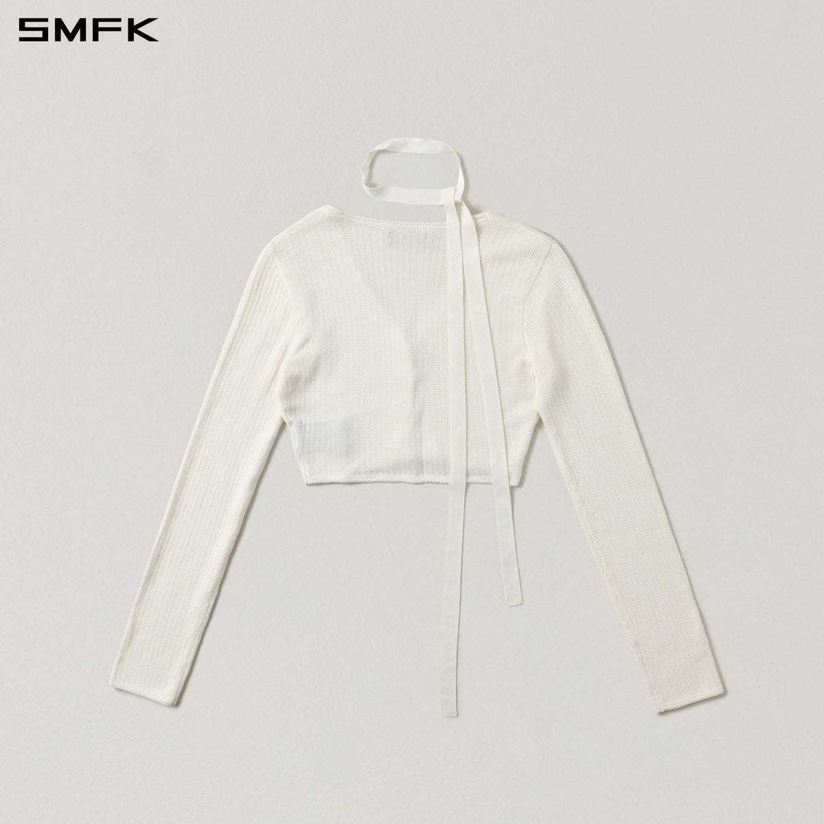 SMFK Myth Siren Short Knit Cardigan Tencel+Silk Cloud White