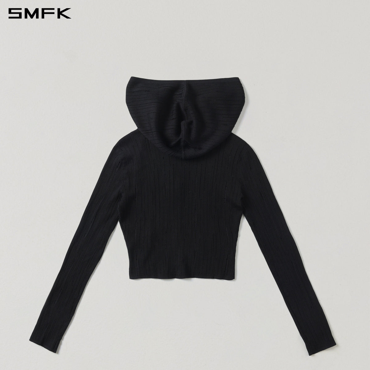 SMFK Mirage Siren Visional Knit Hood Cardigan Tencel+Silk Wild Black
