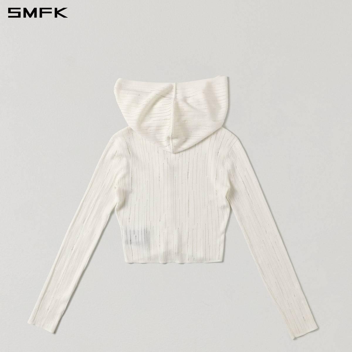 SMFK Mirage Siren Visional Knit Hood Cardigan Tencel+Silk Cloud White