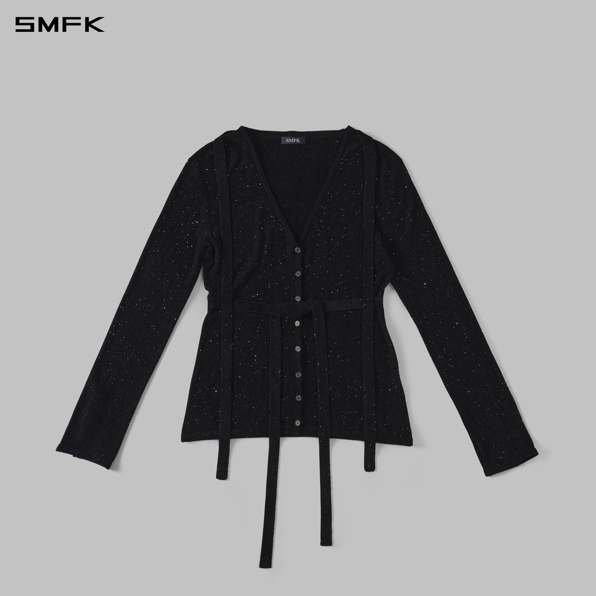 SMFK Myth Aeolus Evening Robe Knit Cardigan Starry Velvet Galaxy Black