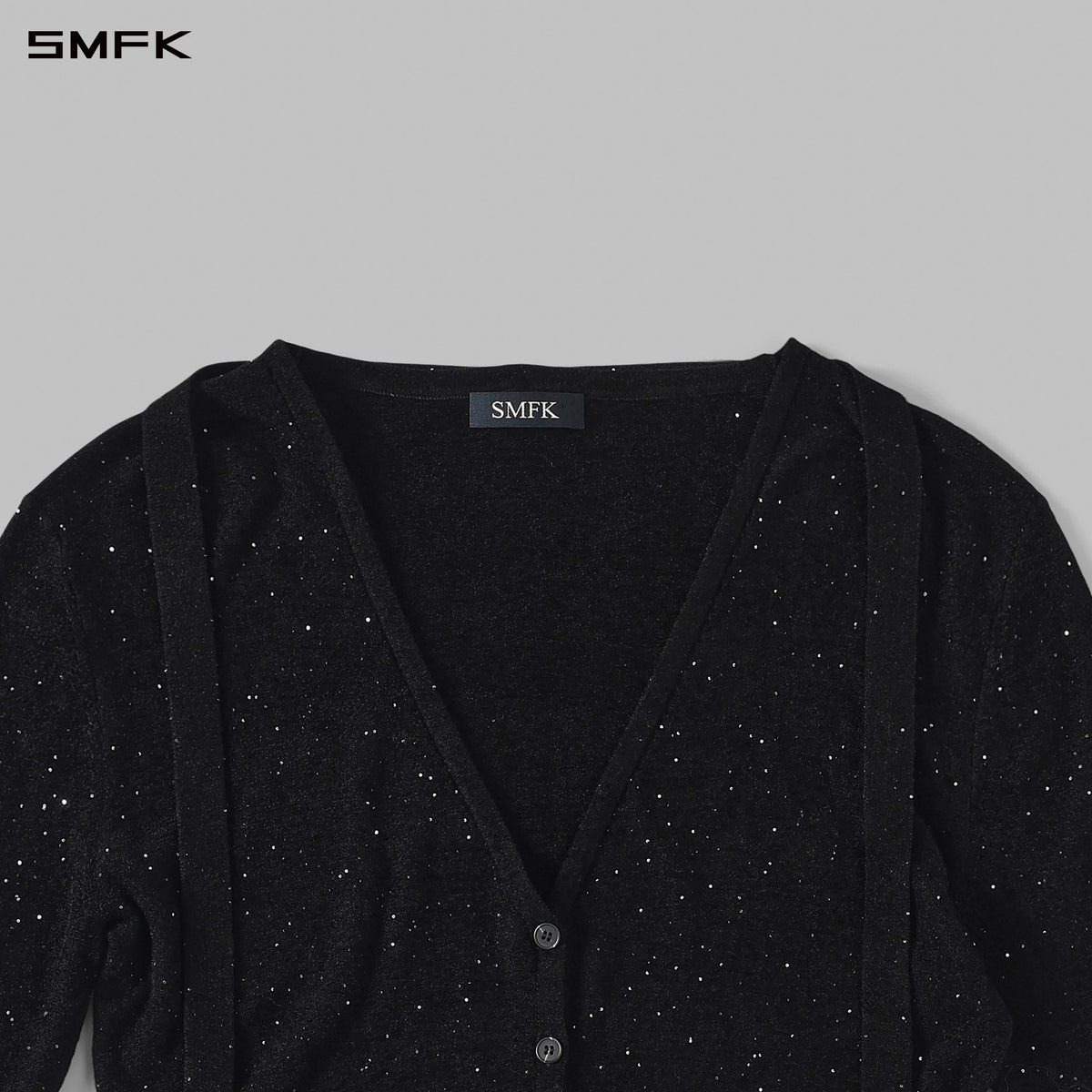 SMFK Myth Aeolus Evening Robe Knit Cardigan Starry Velvet Galaxy Black