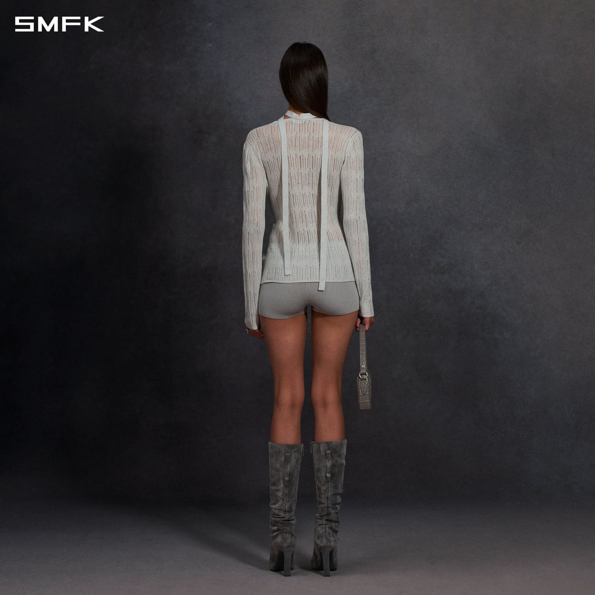 SMFK Myth Aeolus Evening Robe Knit Cardigan Ls-Cotton+Nylon Aurora Sliver