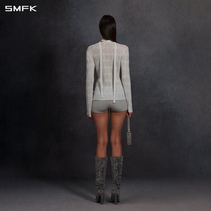 SMFK Myth Aeolus Evening Robe Knit Cardigan Ls-Cotton+Nylon Aurora Sliver