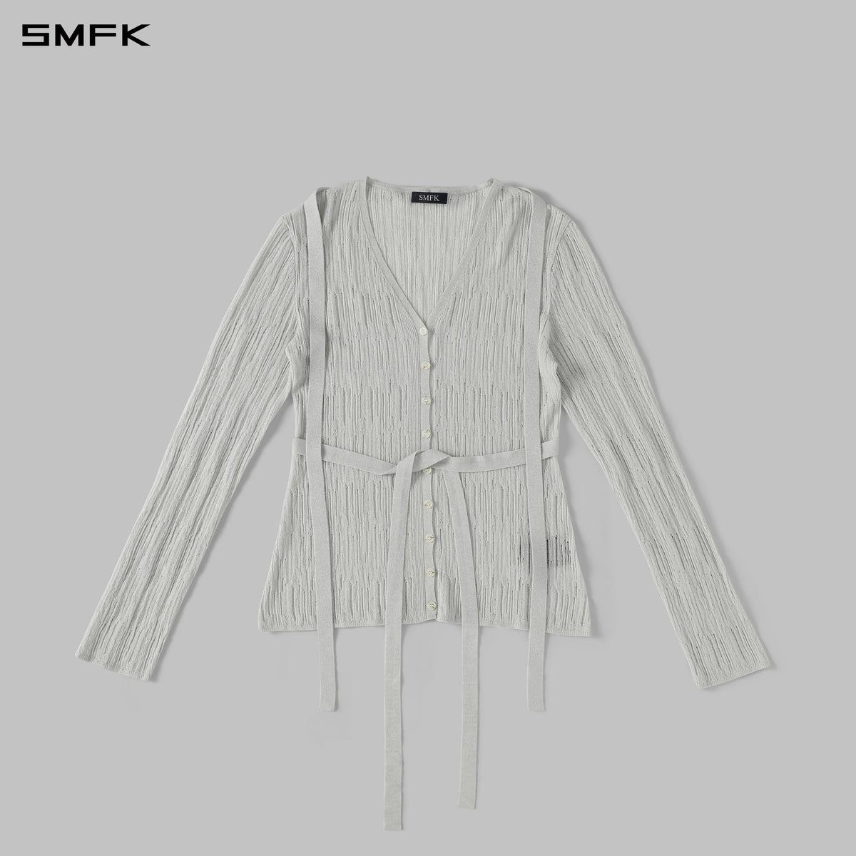 SMFK Myth Aeolus Evening Robe Knit Cardigan Ls-Cotton+Nylon Aurora Sliver