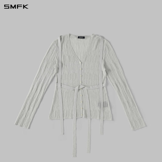 SMFK Myth Aeolus Evening Robe Knit Cardigan Ls-Cotton+Nylon Aurora Sliver