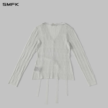 SMFK Myth Aeolus Evening Robe Knit Cardigan Ls-Cotton+Nylon Aurora Sliver