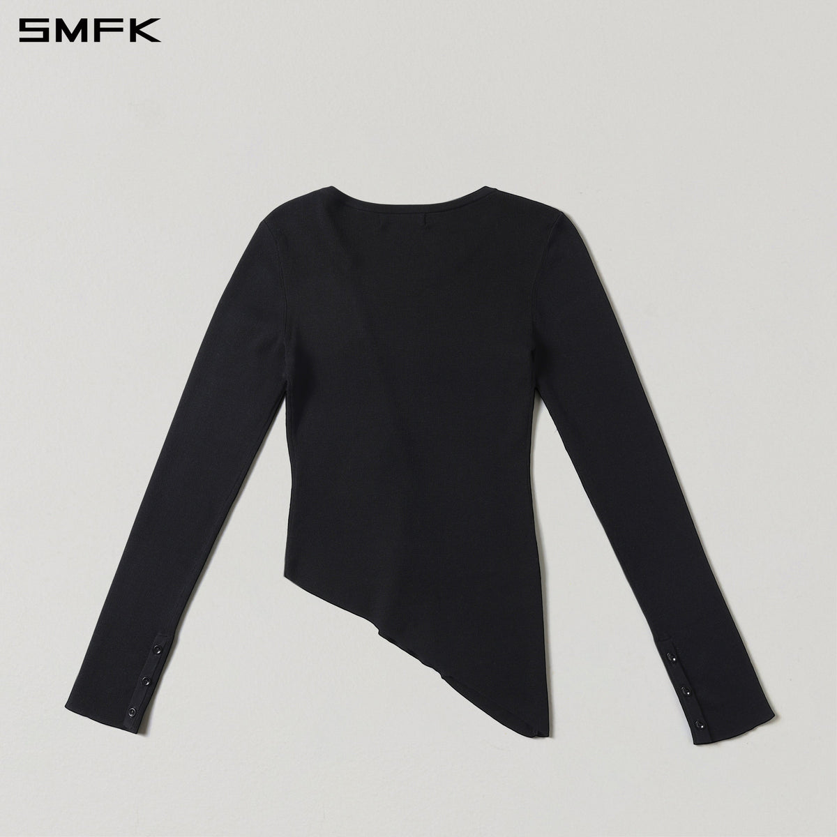SMFK Myth Aeolus Asymmetry Slim Knit Cardigan Tencel+Silk Wild Black