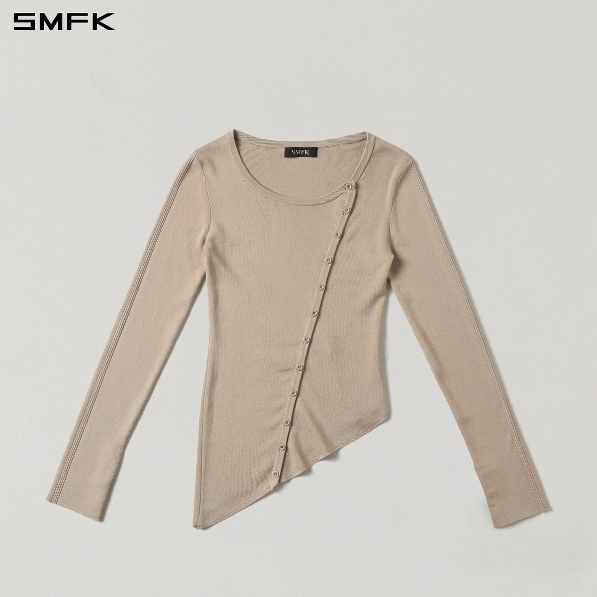 SMFK Myth Aeolus Asymmetry Slim Knit Cardigan Tencel+Silk Fresh Skin
