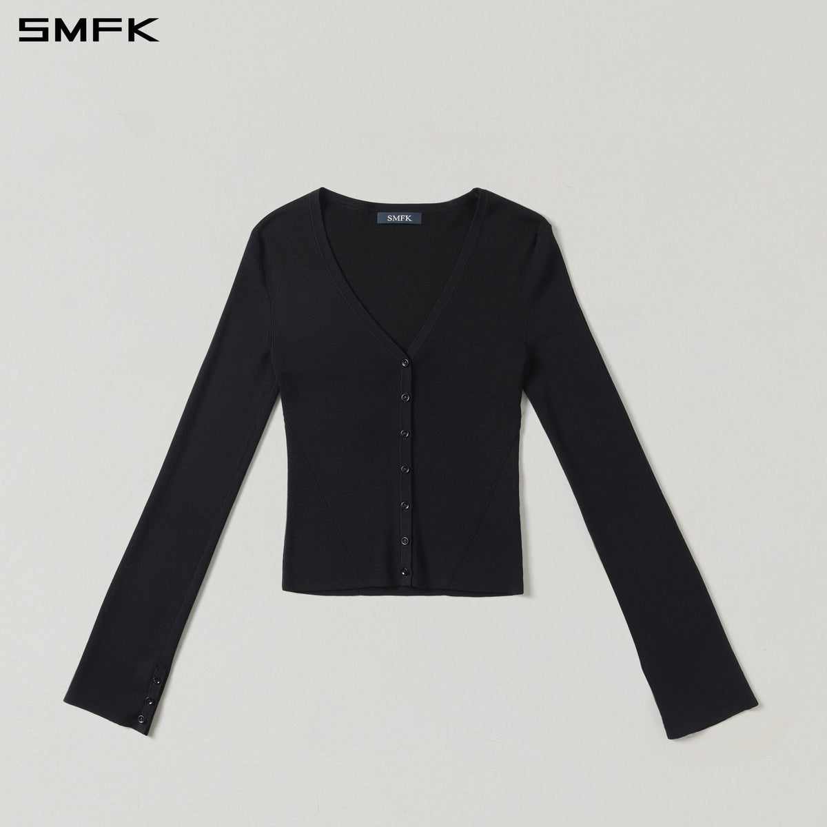 SMFK Myth Siren Evening Slim Knit Cardigan Tencel+Silk Wild Black