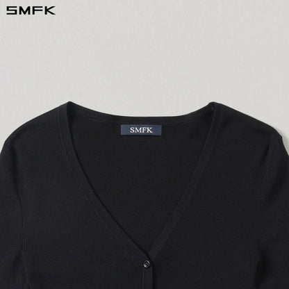 SMFK Myth Siren Evening Slim Knit Cardigan Tencel+Silk Wild Black