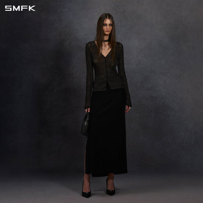 SMFK Myth Siren Evening Knit Cardigan Metallic Yarn Aurora Black