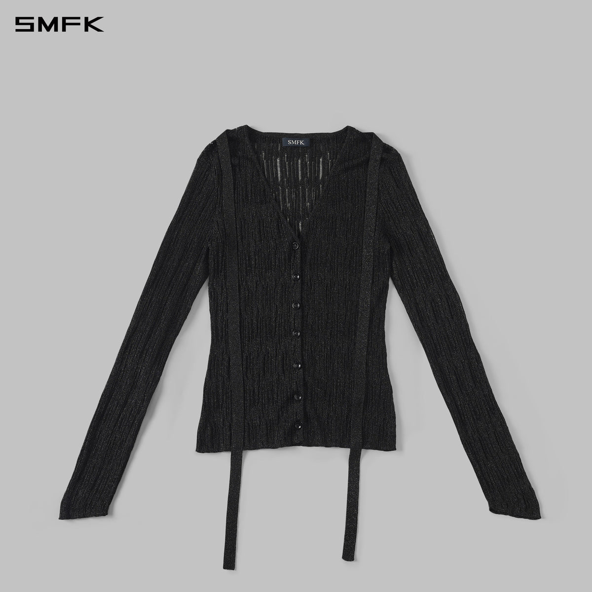 SMFK Myth Siren Evening Knit Cardigan Metallic Yarn Aurora Black