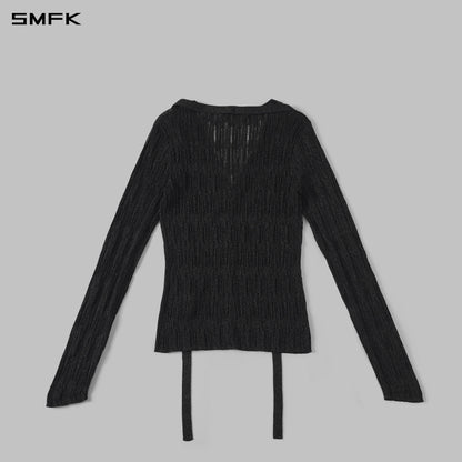 SMFK Myth Siren Evening Knit Cardigan Metallic Yarn Aurora Black