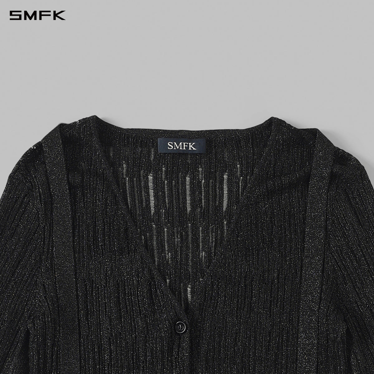 SMFK Myth Siren Evening Knit Cardigan Metallic Yarn Aurora Black