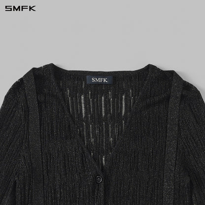 SMFK Myth Siren Evening Knit Cardigan Metallic Yarn Aurora Black