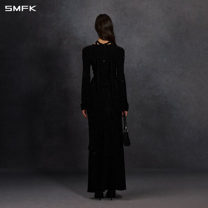 SMFK Myth Siren Galaxy Evening Knit Cardigan Starry Velvet Galaxy Black