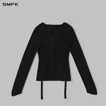 SMFK Myth Siren Galaxy Evening Knit Cardigan Starry Velvet Galaxy Black