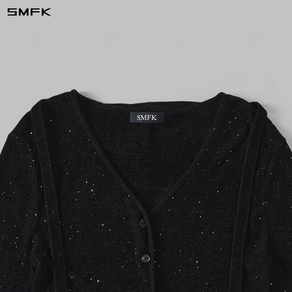 SMFK Myth Siren Galaxy Evening Knit Cardigan Starry Velvet Galaxy Black