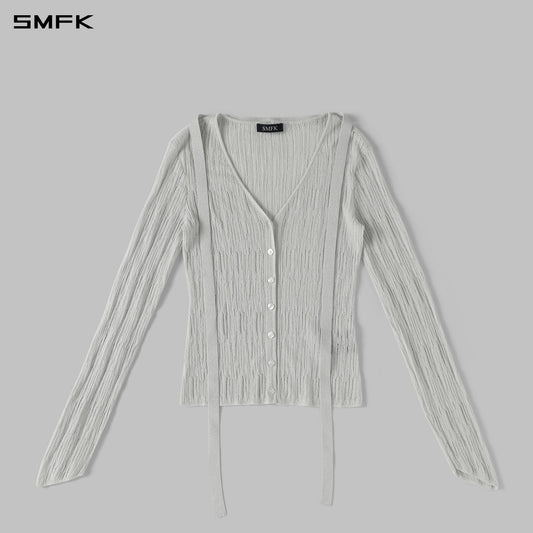 SMFK Myth Siren Evening Knit Cardigan Metallic Yarn Aurora Sliver