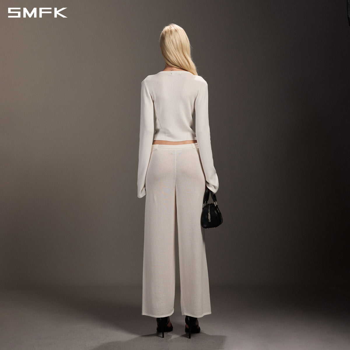 SMFK Myth Siren Evening Slim Knit Cardigan Tencel+Silk Cloud White