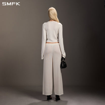 SMFK Myth Siren Evening Slim Knit Cardigan Tencel+Silk Cloud White