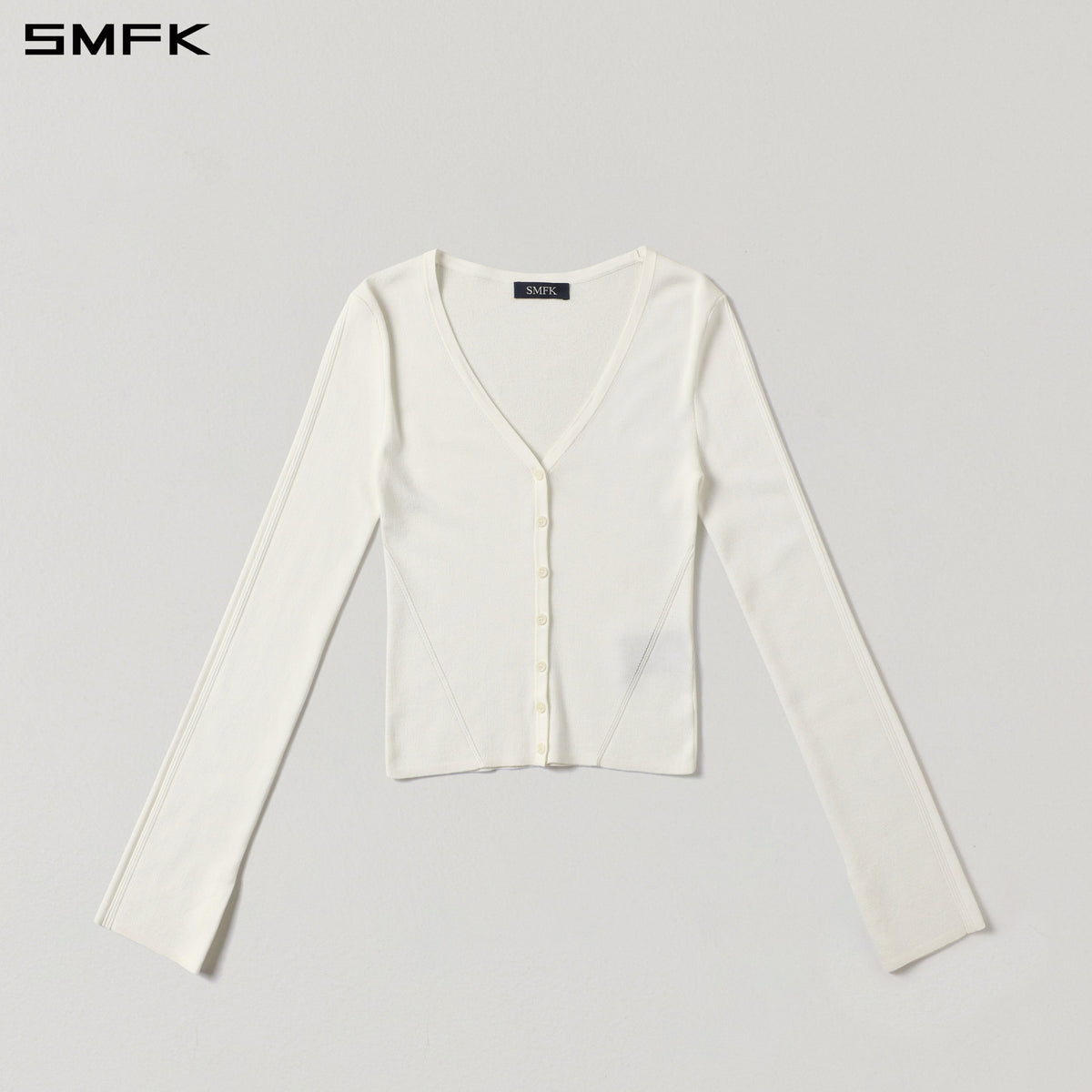 SMFK Myth Siren Evening Slim Knit Cardigan Tencel+Silk Cloud White
