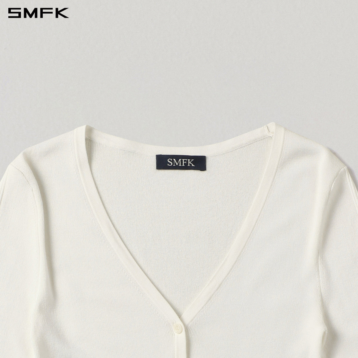 SMFK Myth Siren Evening Slim Knit Cardigan Tencel+Silk Cloud White