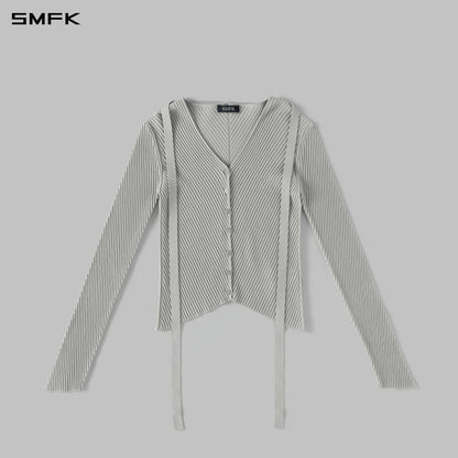 SMFK Myth Aeolus Symmetry Evening Knit Cardigan Lenzing Tencel+Silk Glacier Grey