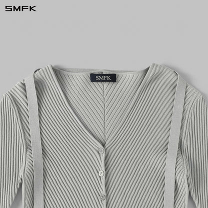 SMFK Myth Aeolus Symmetry Evening Knit Cardigan Lenzing Tencel+Silk Glacier Grey