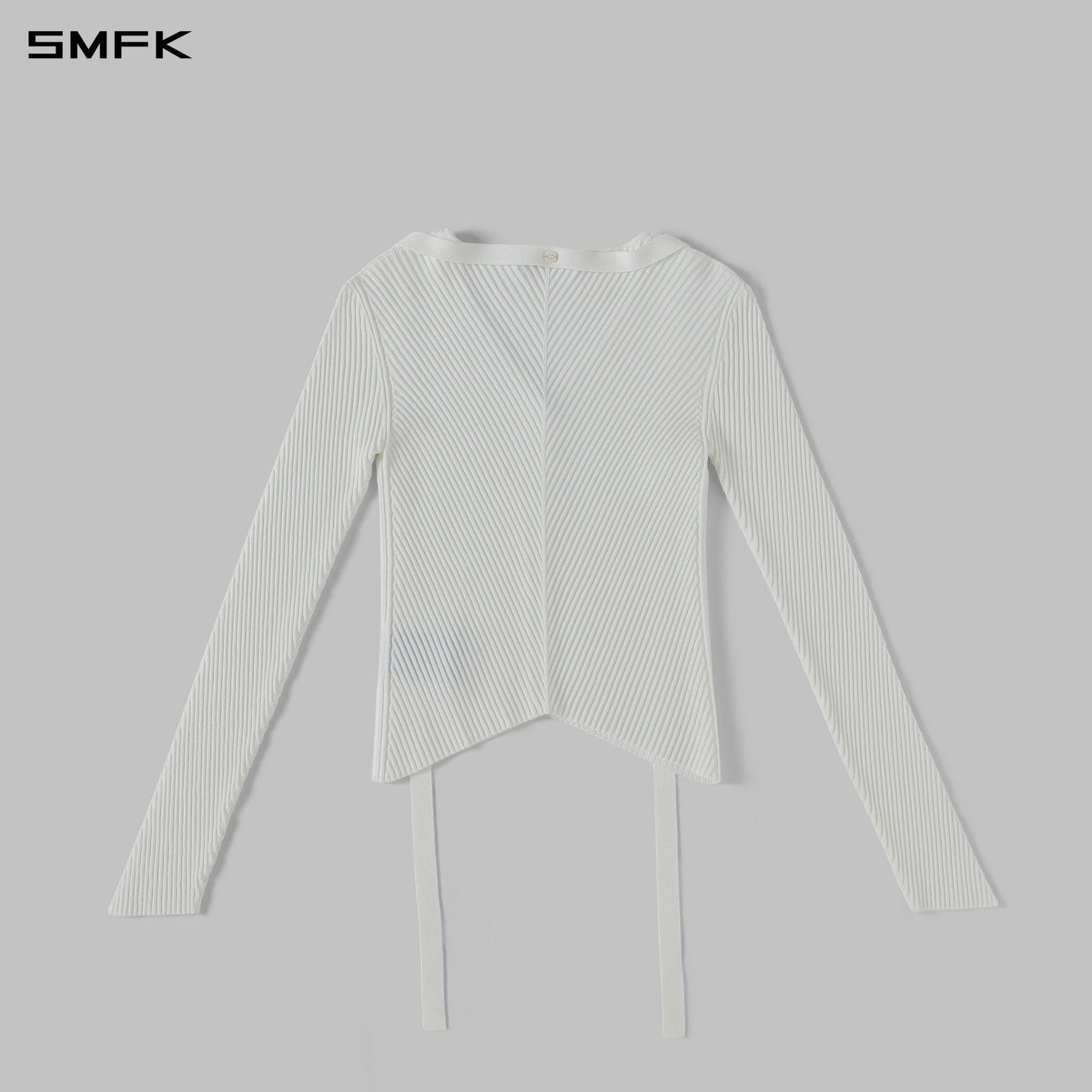 SMFK Myth Aeolus Symmetry Evening Knit Cardigan Lenzing Tencel+Silk Cloud White