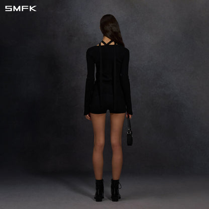 SMFK Myth Aeolus Symmetry Evening Knit Pullover Lenzing Tencel+Silk Wild Black