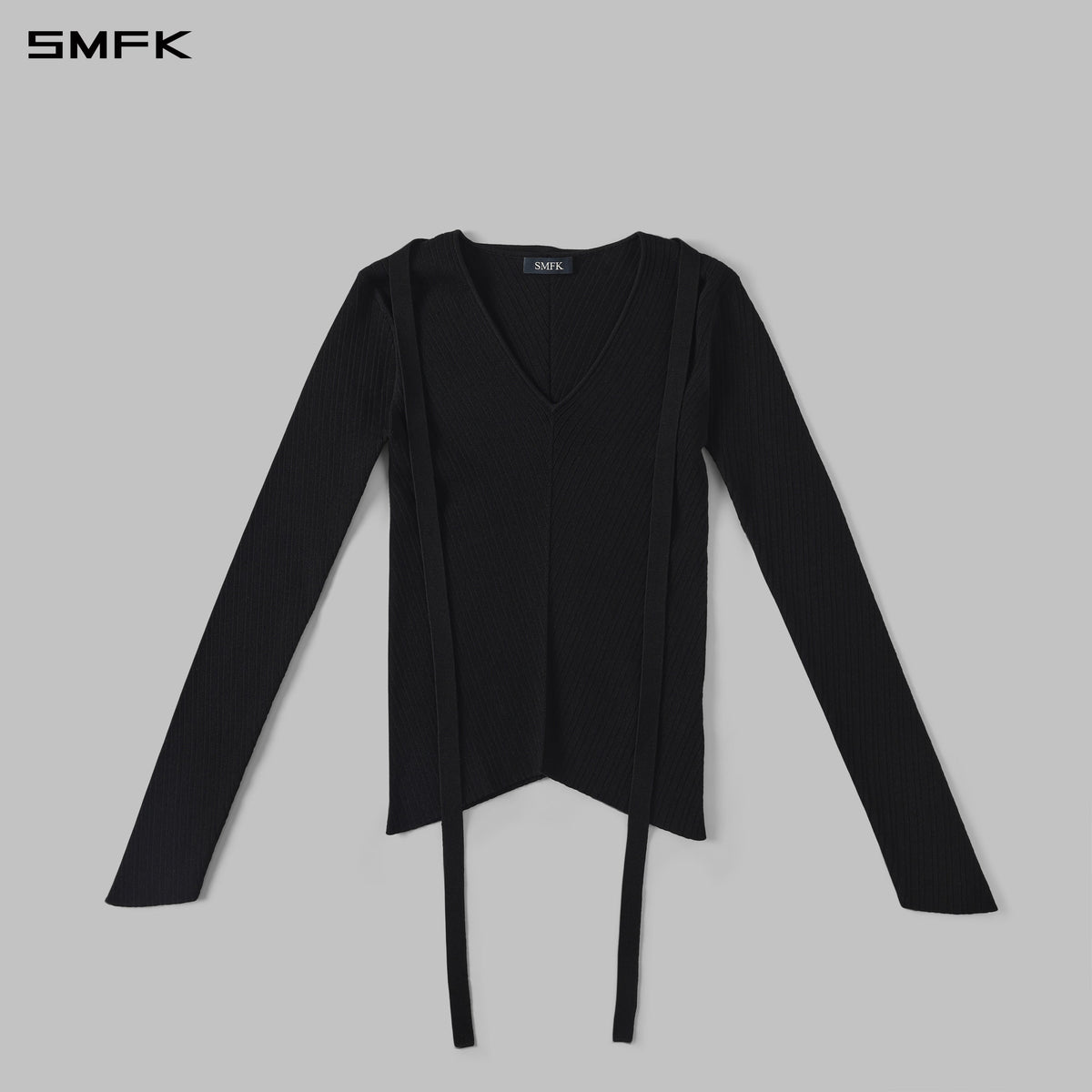 SMFK Myth Aeolus Symmetry Evening Knit Pullover Lenzing Tencel+Silk Wild Black