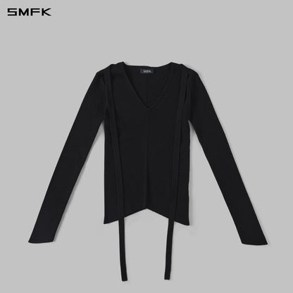 SMFK Myth Aeolus Symmetry Evening Knit Pullover Lenzing Tencel+Silk Wild Black