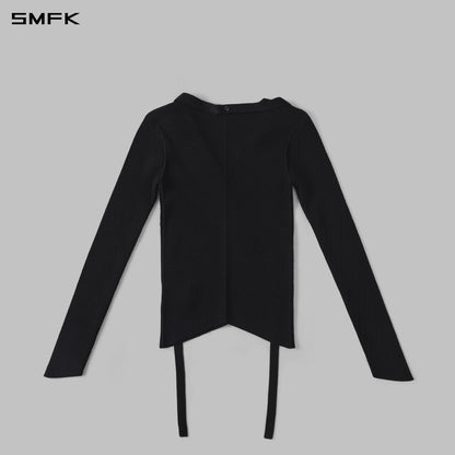SMFK Myth Aeolus Symmetry Evening Knit Pullover Lenzing Tencel+Silk Wild Black