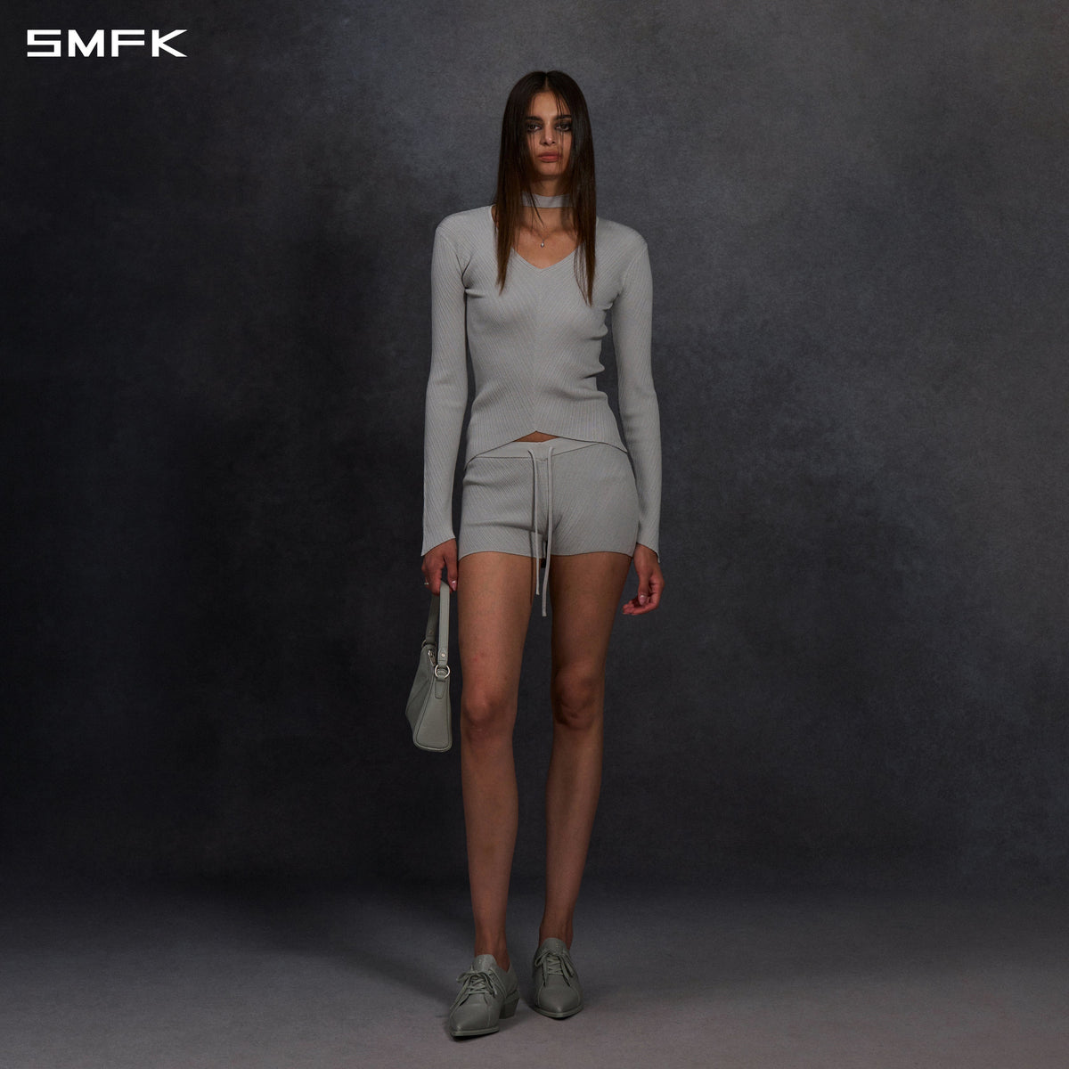 SMFK Myth Aeolus Symmetry Evening Knit Pullover Lenzing Tencel+Silk Glacier Grey