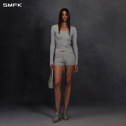 SMFK Myth Aeolus Symmetry Evening Knit Pullover Lenzing Tencel+Silk Glacier Grey