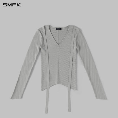 SMFK Myth Aeolus Symmetry Evening Knit Pullover Lenzing Tencel+Silk Glacier Grey