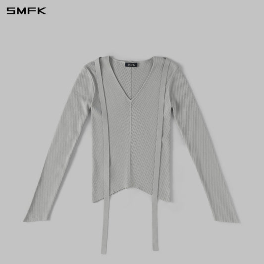 SMFK Myth Aeolus Symmetry Evening Knit Pullover Lenzing Tencel+Silk Glacier Grey