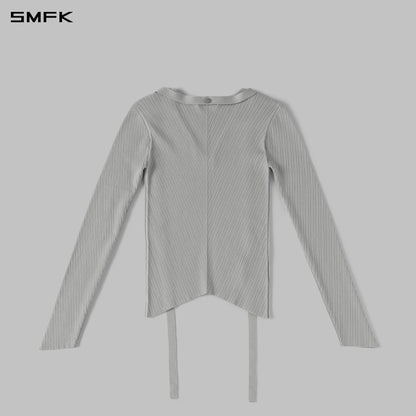 SMFK Myth Aeolus Symmetry Evening Knit Pullover Lenzing Tencel+Silk Glacier Grey
