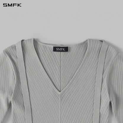 SMFK Myth Aeolus Symmetry Evening Knit Pullover Lenzing Tencel+Silk Glacier Grey