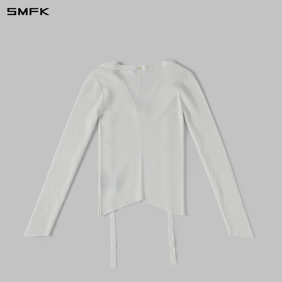 SMFK Myth Aeolus Symmetry Evening Knit Pullover Lenzing Tencel+Silk Cloud White