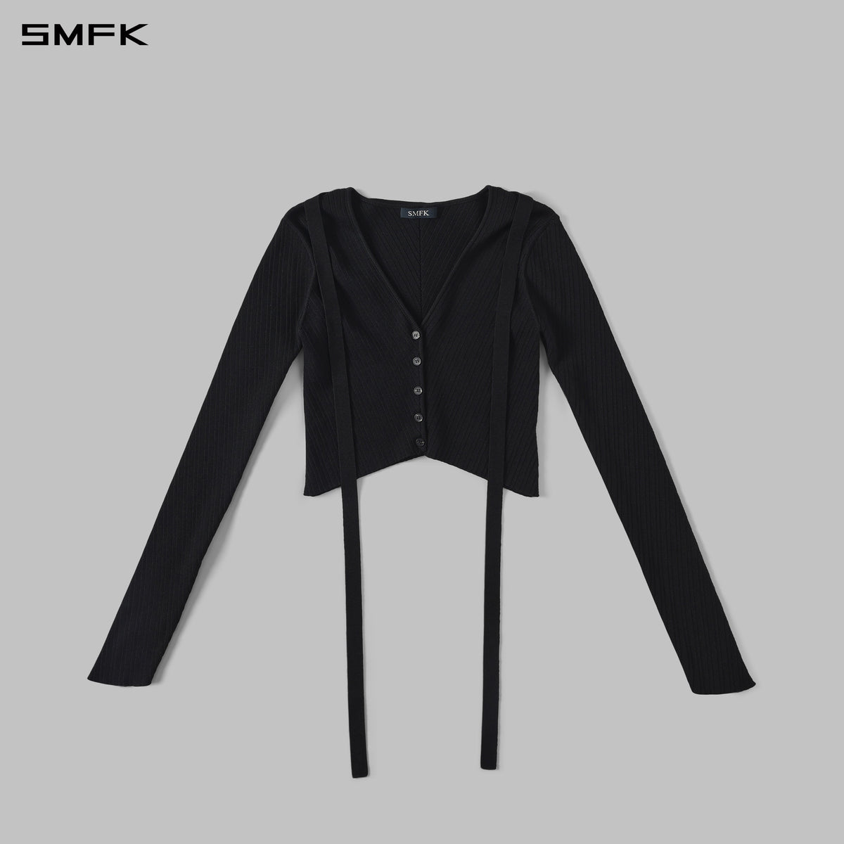SMFK Myth Aeolus Symmetry Evening Knit Cardigan Lenzing Tencel+Silk+Cotton Wild Black