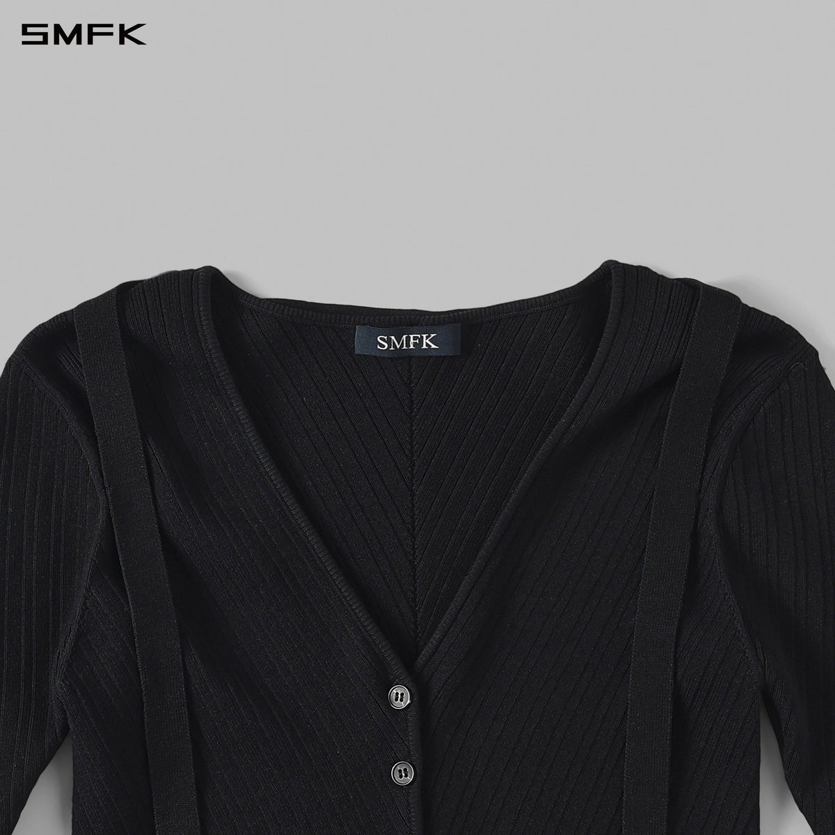 SMFK Myth Aeolus Symmetry Evening Knit Cardigan Lenzing Tencel+Silk+Cotton Wild Black