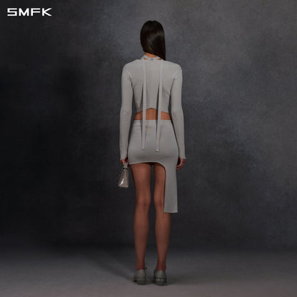 SMFK Myth Aeolus Symmetry Evening Knit Cardigan Lenzing Tencel+Silk+Cotton Glacier Grey