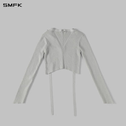 SMFK Myth Aeolus Symmetry Evening Knit Cardigan Lenzing Tencel+Silk+Cotton Glacier Grey