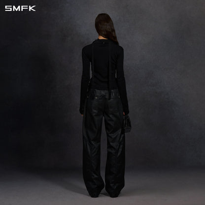 SMFK Myth Siren Evening Slim Knit Shirt Lenzing Tencel+Silk+Cotton Wild Black