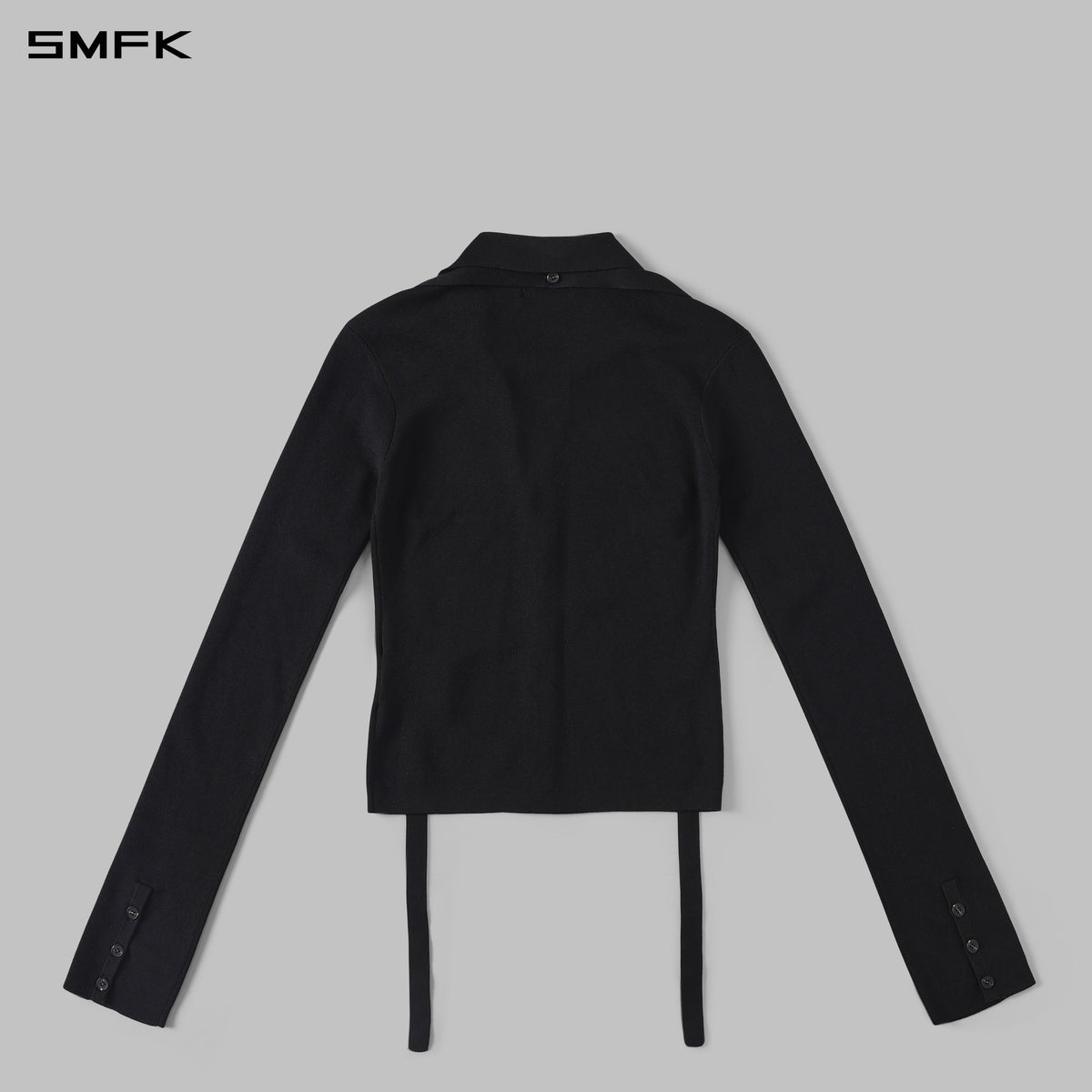 SMFK Myth Siren Evening Slim Knit Shirt Lenzing Tencel+Silk+Cotton Wild Black